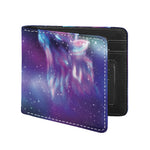 Galaxy Howling Wolf Spirit Print Bifold Wallet