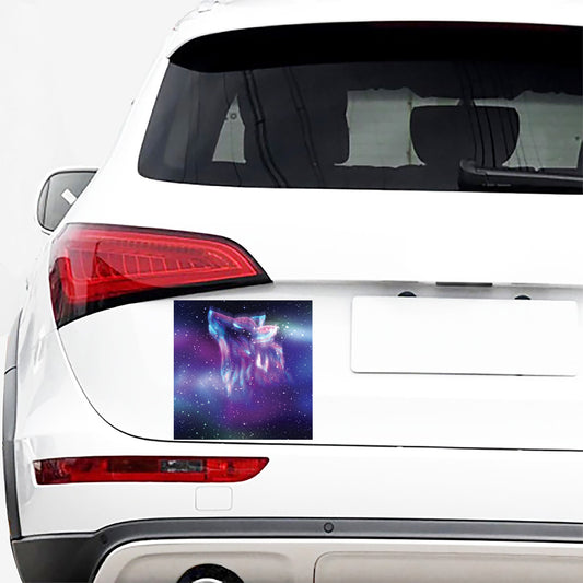 Galaxy Howling Wolf Spirit Print Car Sticker