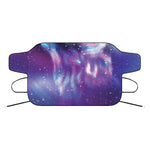 Galaxy Howling Wolf Spirit Print Car Windshield Snow Cover