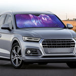 Galaxy Howling Wolf Spirit Print Car Windshield Sun Shade