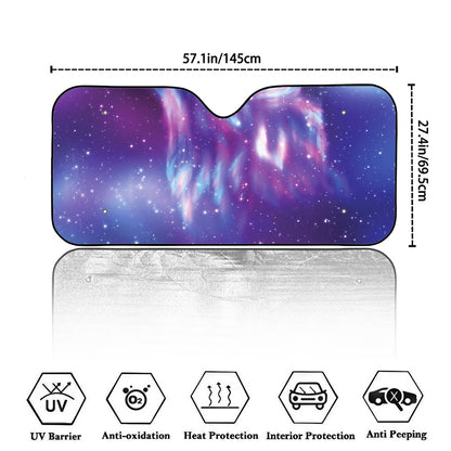 Galaxy Howling Wolf Spirit Print Car Windshield Sun Shade