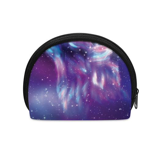 Galaxy Howling Wolf Spirit Print Coin Purse
