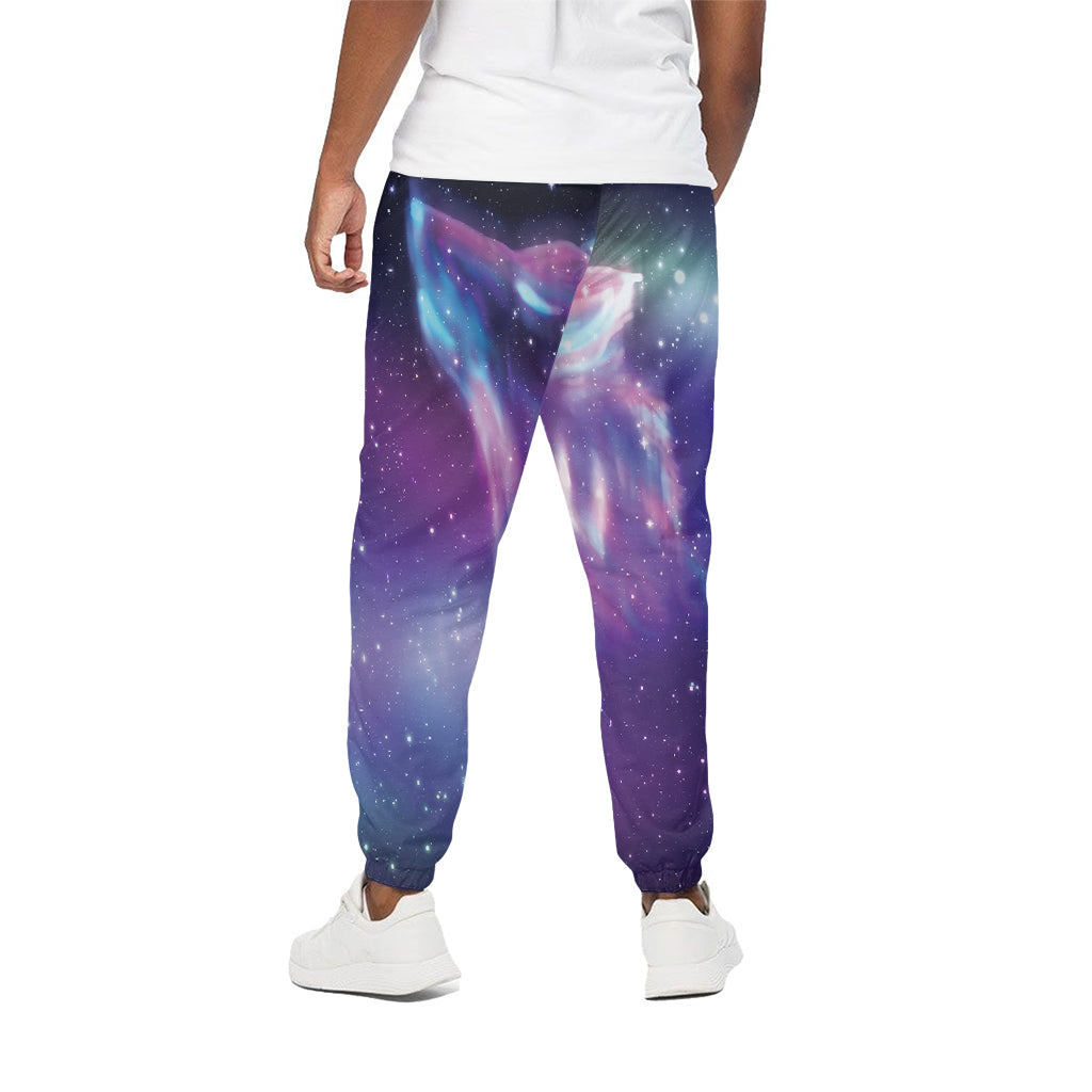 Galaxy Howling Wolf Spirit Print Cotton Pants