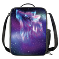 Galaxy Howling Wolf Spirit Print Crossbody Lunch Bag