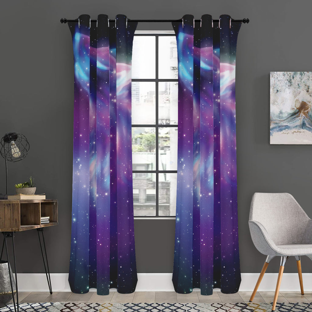Galaxy Howling Wolf Spirit Print Curtain