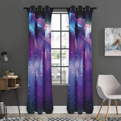 Galaxy Howling Wolf Spirit Print Curtain