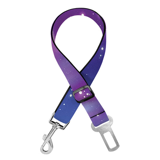 Galaxy Howling Wolf Spirit Print Dog Seat Belt