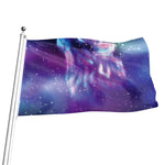 Galaxy Howling Wolf Spirit Print Flag