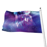 Galaxy Howling Wolf Spirit Print Flag