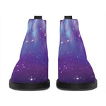 Galaxy Howling Wolf Spirit Print Flat Ankle Boots