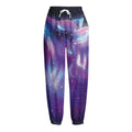 Galaxy Howling Wolf Spirit Print Fleece Lined Knit Pants
