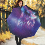 Galaxy Howling Wolf Spirit Print Foldable Umbrella