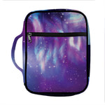 Galaxy Howling Wolf Spirit Print Front Pocket Bible Bag