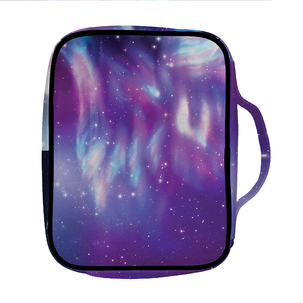 Galaxy Howling Wolf Spirit Print Front Pocket Bible Bag