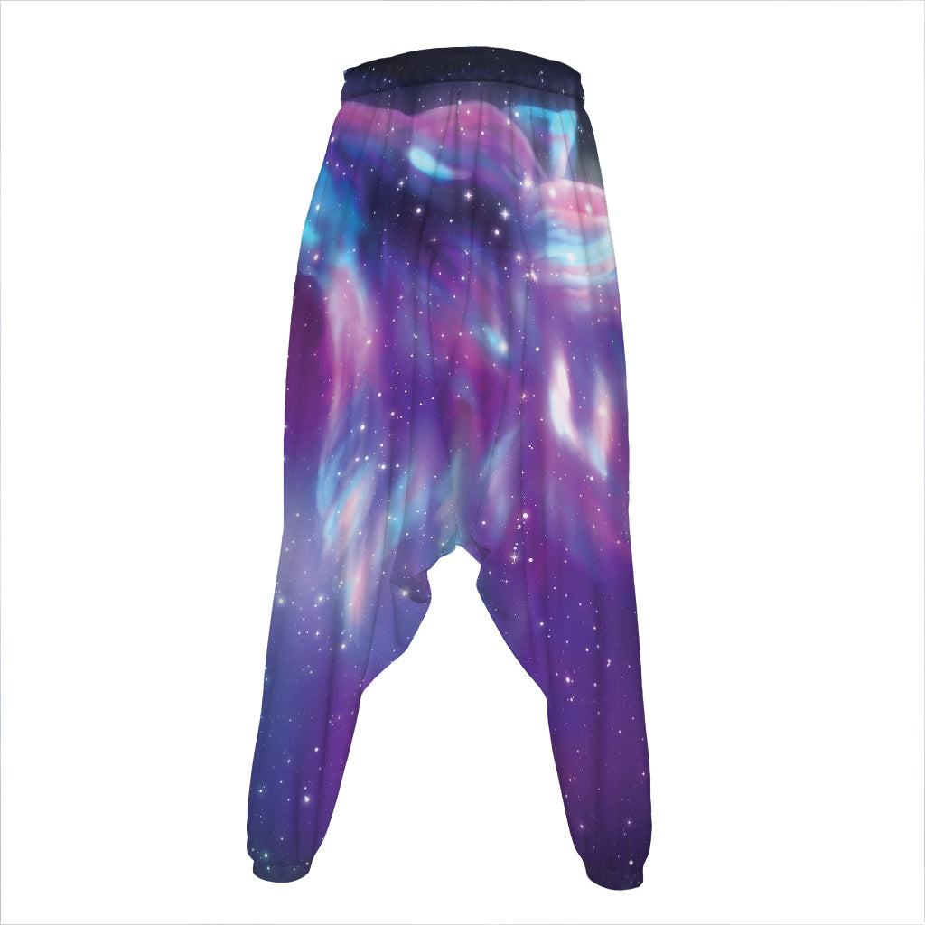 Galaxy Howling Wolf Spirit Print Hammer Pants