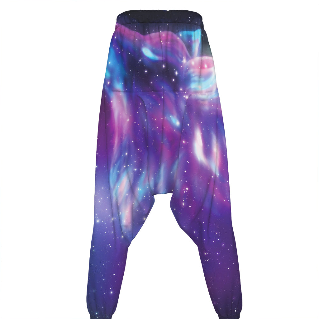 Galaxy Howling Wolf Spirit Print Hammer Pants