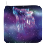 Galaxy Howling Wolf Spirit Print Hand Towel