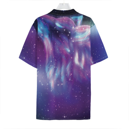 Galaxy Howling Wolf Spirit Print Hawaiian Shirt
