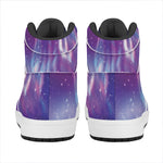 Galaxy Howling Wolf Spirit Print High Top Leather Sneakers