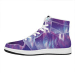 Galaxy Howling Wolf Spirit Print High Top Leather Sneakers