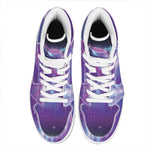 Galaxy Howling Wolf Spirit Print High Top Leather Sneakers