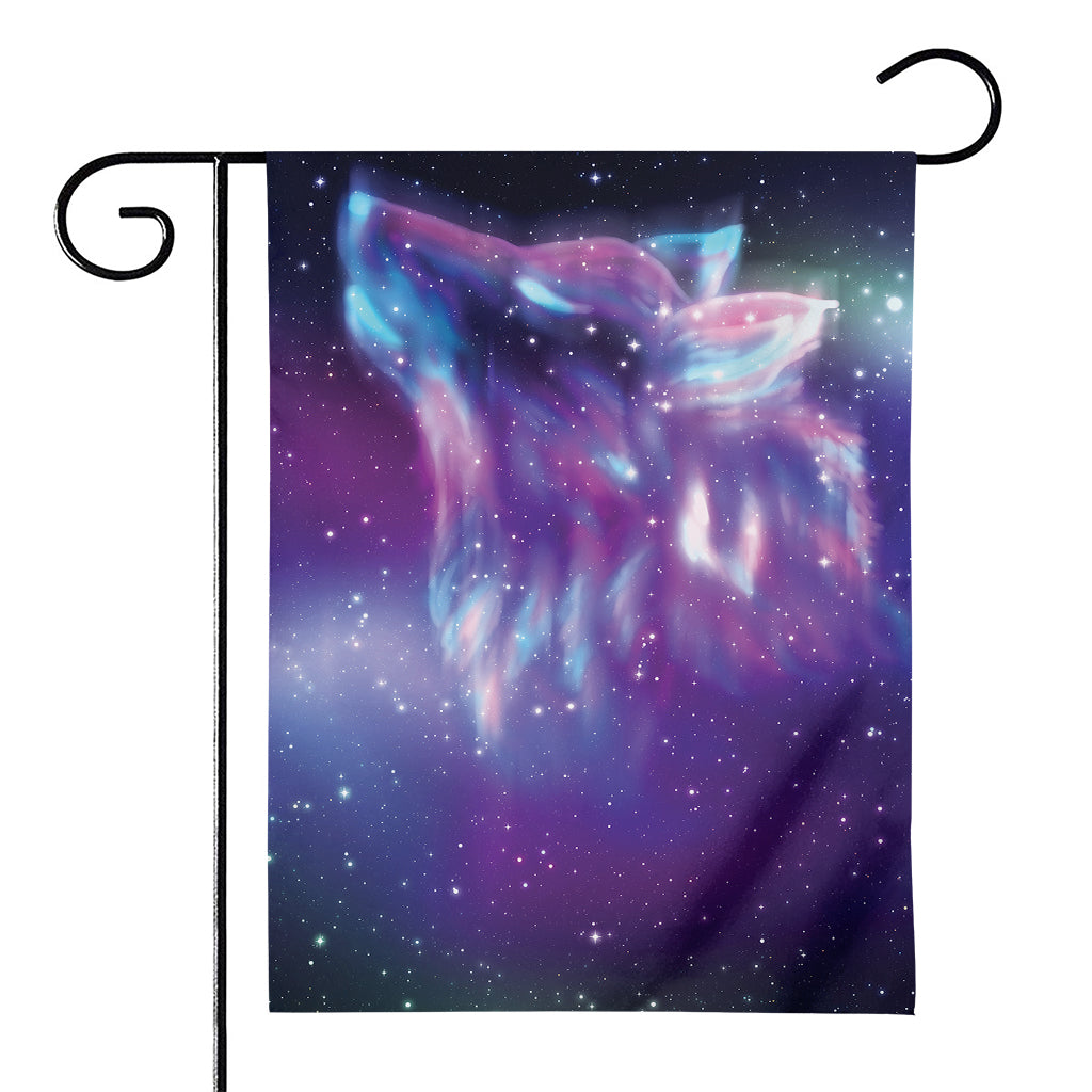 Galaxy Howling Wolf Spirit Print House Flag