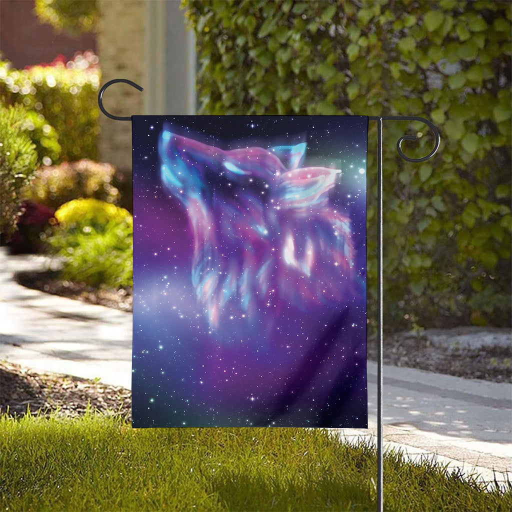 Galaxy Howling Wolf Spirit Print House Flag