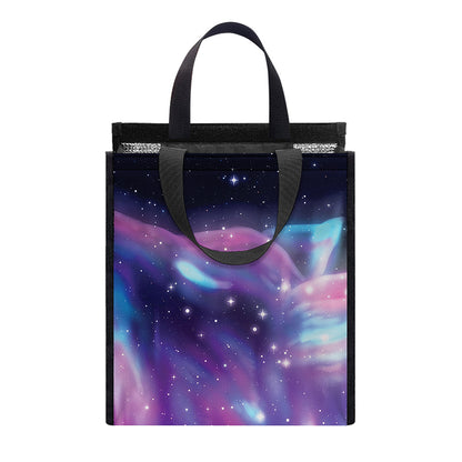 Galaxy Howling Wolf Spirit Print Insulated Lunch Tote