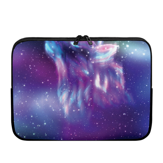 Galaxy Howling Wolf Spirit Print Laptop Sleeve