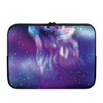 Galaxy Howling Wolf Spirit Print Laptop Sleeve