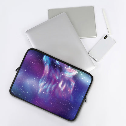Galaxy Howling Wolf Spirit Print Laptop Sleeve