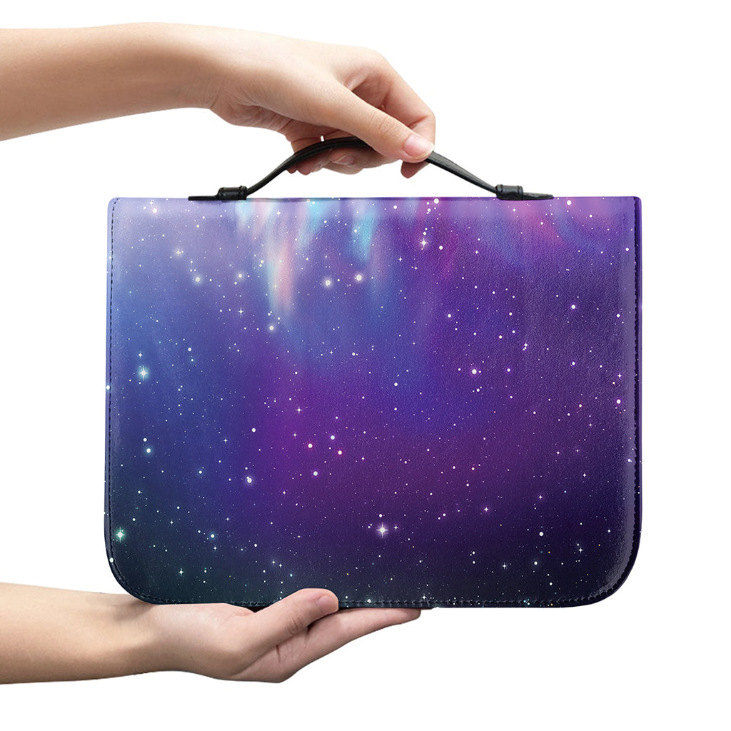 Galaxy Howling Wolf Spirit Print Leather Bible Cover