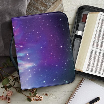 Galaxy Howling Wolf Spirit Print Leather Bible Cover