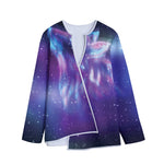 Galaxy Howling Wolf Spirit Print Long Sleeve Short Coat