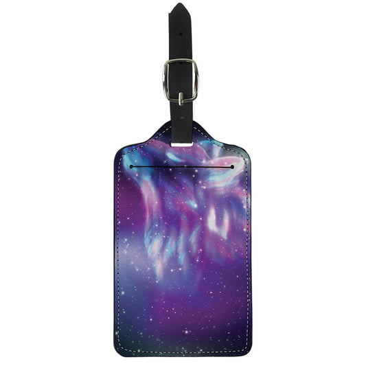 Galaxy Howling Wolf Spirit Print Luggage Tag