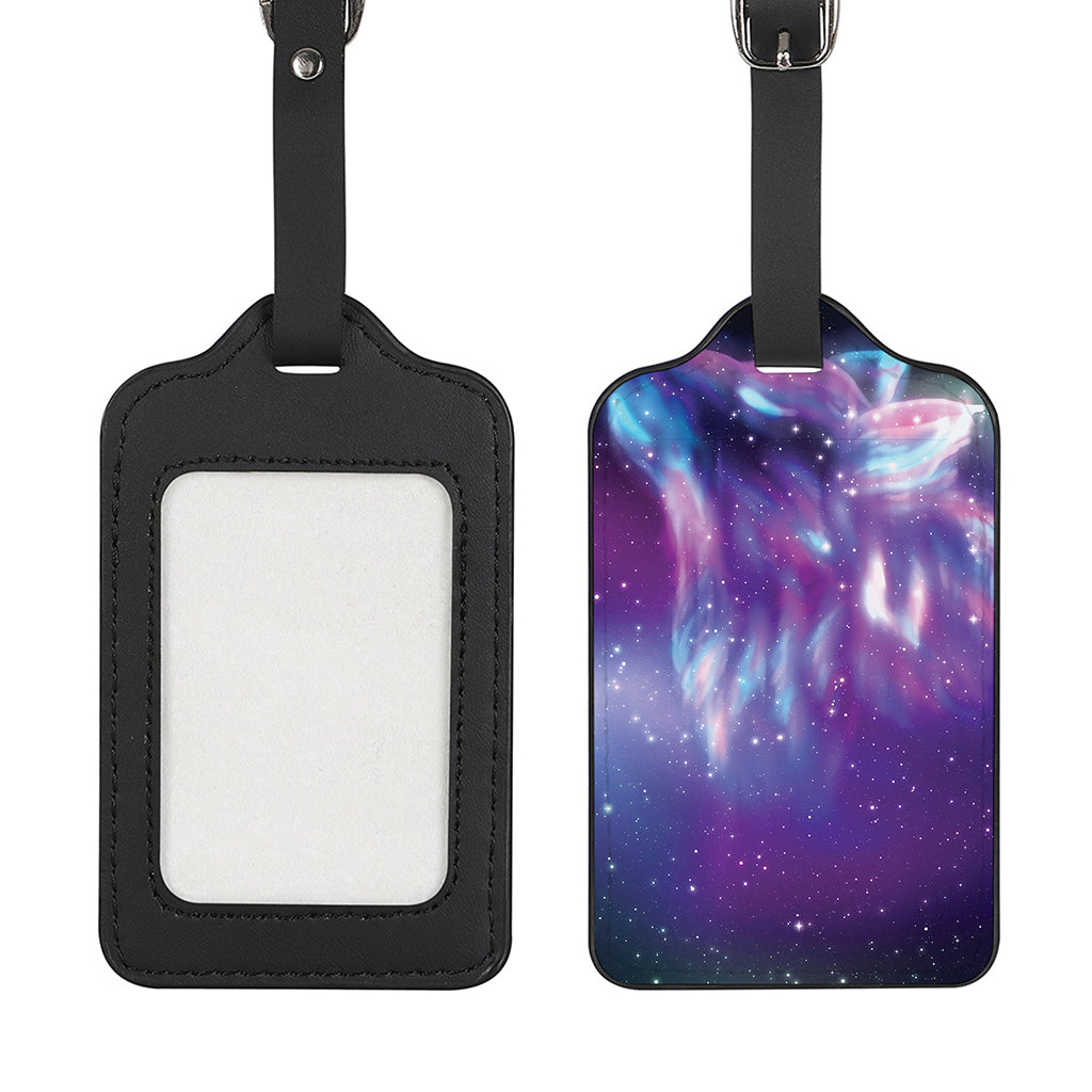 Galaxy Howling Wolf Spirit Print Luggage Tag