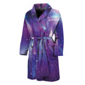 Galaxy Howling Wolf Spirit Print Men's Bathrobe