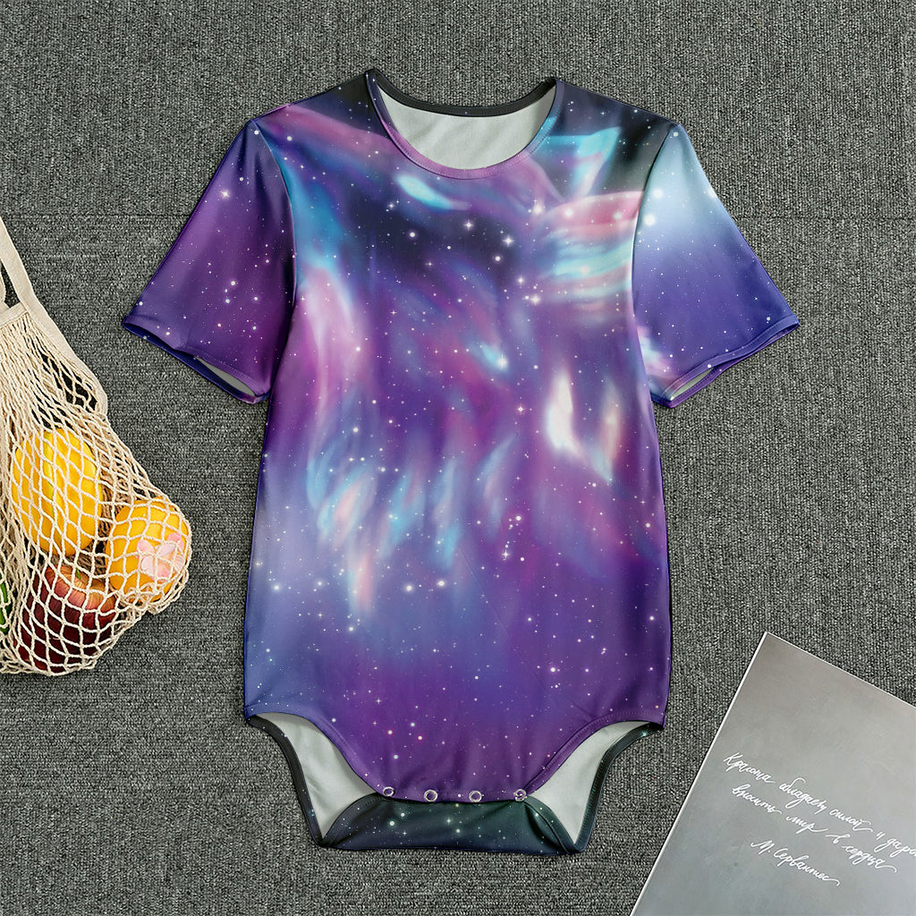 Galaxy Howling Wolf Spirit Print Men's Bodysuit