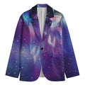 Galaxy Howling Wolf Spirit Print Men's Cotton Blazer