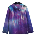 Galaxy Howling Wolf Spirit Print Men's Cotton Blazer