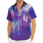 Galaxy Howling Wolf Spirit Print Men's Deep V-Neck Shirt