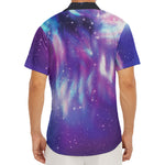 Galaxy Howling Wolf Spirit Print Men's Deep V-Neck Shirt
