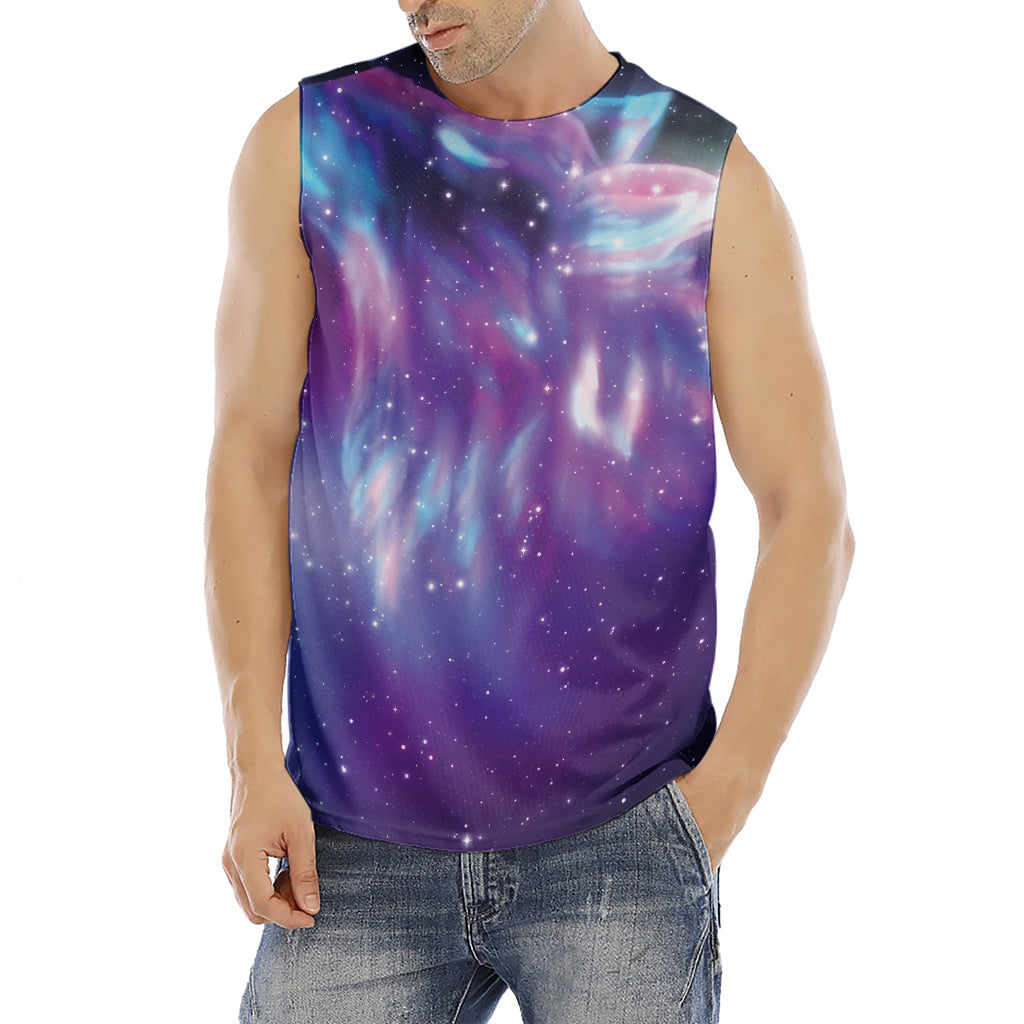 Galaxy Howling Wolf Spirit Print Men's Fitness Tank Top