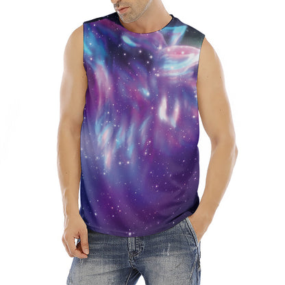 Galaxy Howling Wolf Spirit Print Men's Fitness Tank Top