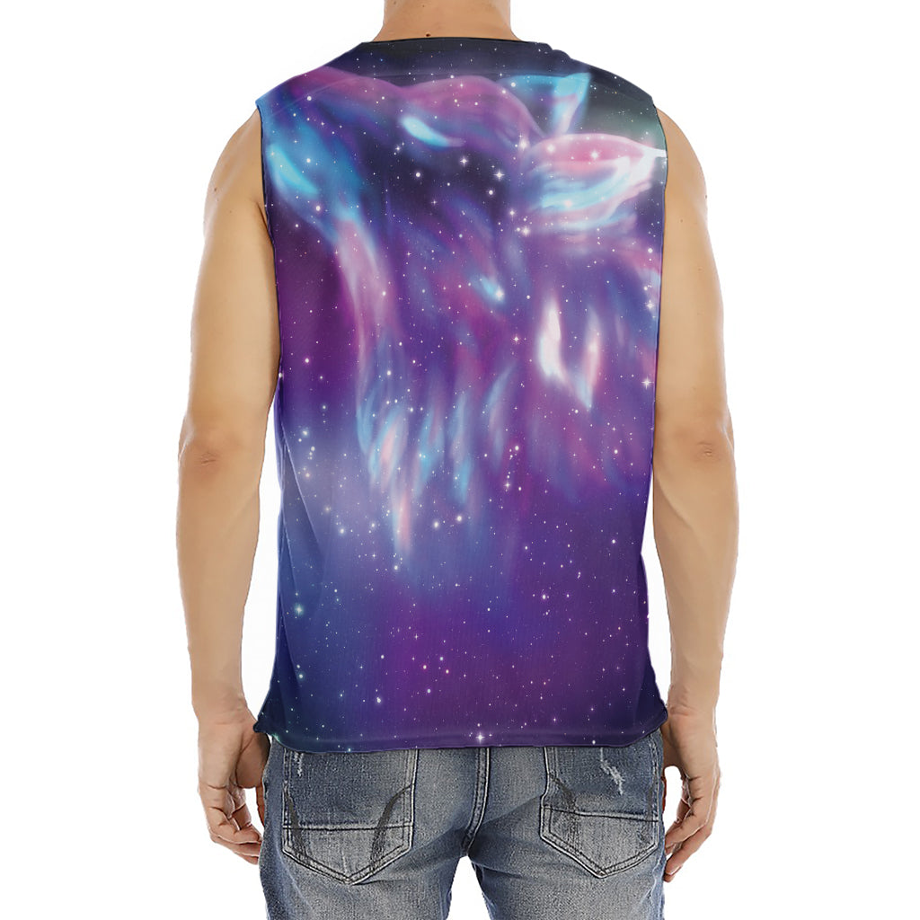 Galaxy Howling Wolf Spirit Print Men's Fitness Tank Top