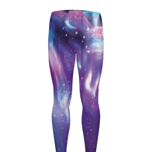 Galaxy Howling Wolf Spirit Print Men's leggings
