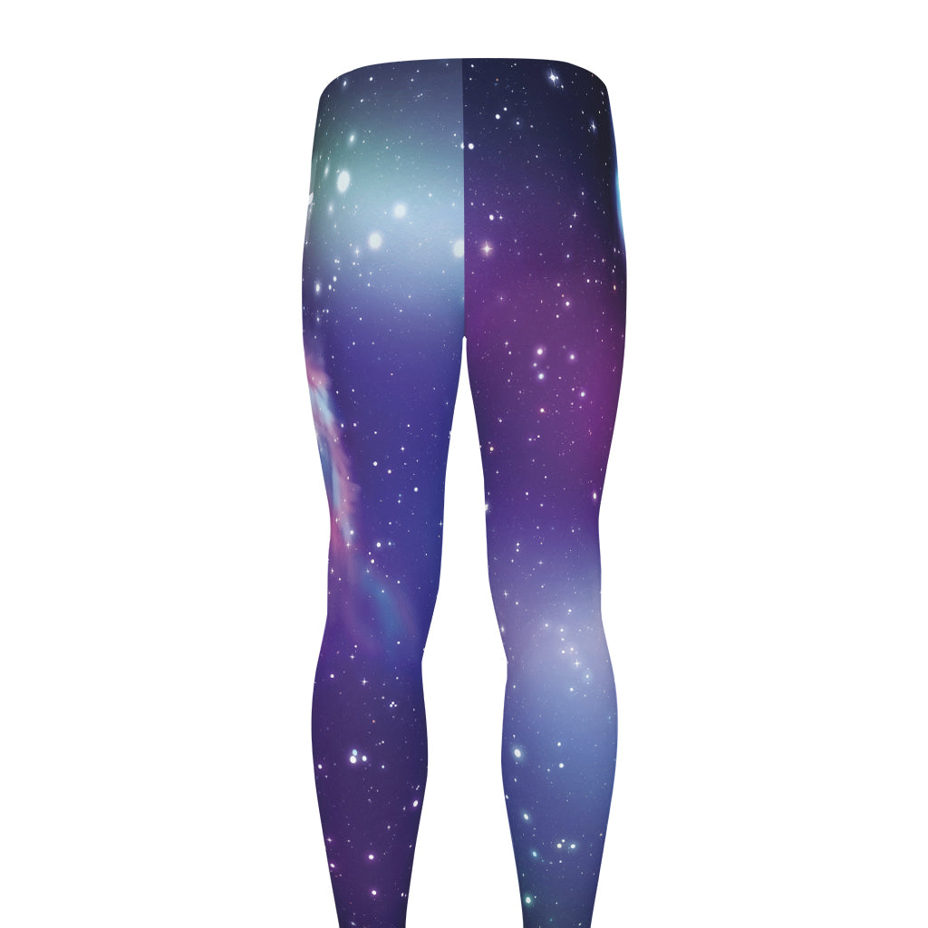 Galaxy Howling Wolf Spirit Print Men's leggings