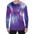 Galaxy Howling Wolf Spirit Print Men's Long Sleeve T-Shirt
