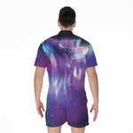 Galaxy Howling Wolf Spirit Print Men's Rompers