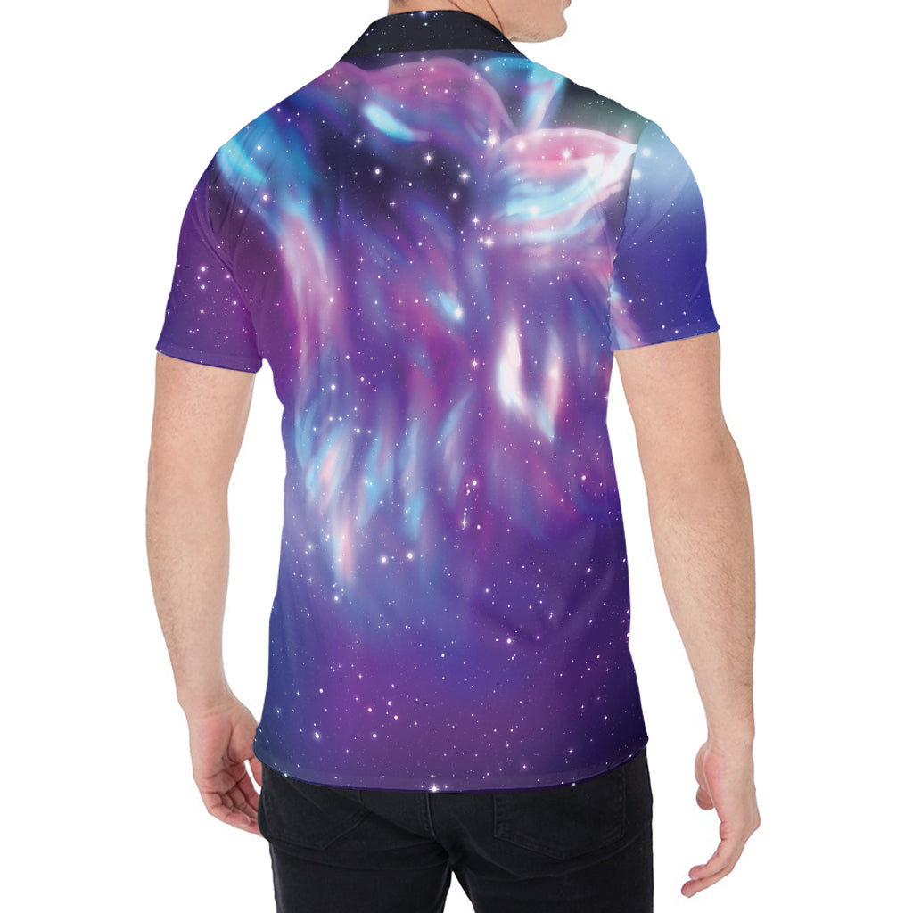 Galaxy Howling Wolf Spirit Print Men's Shirt